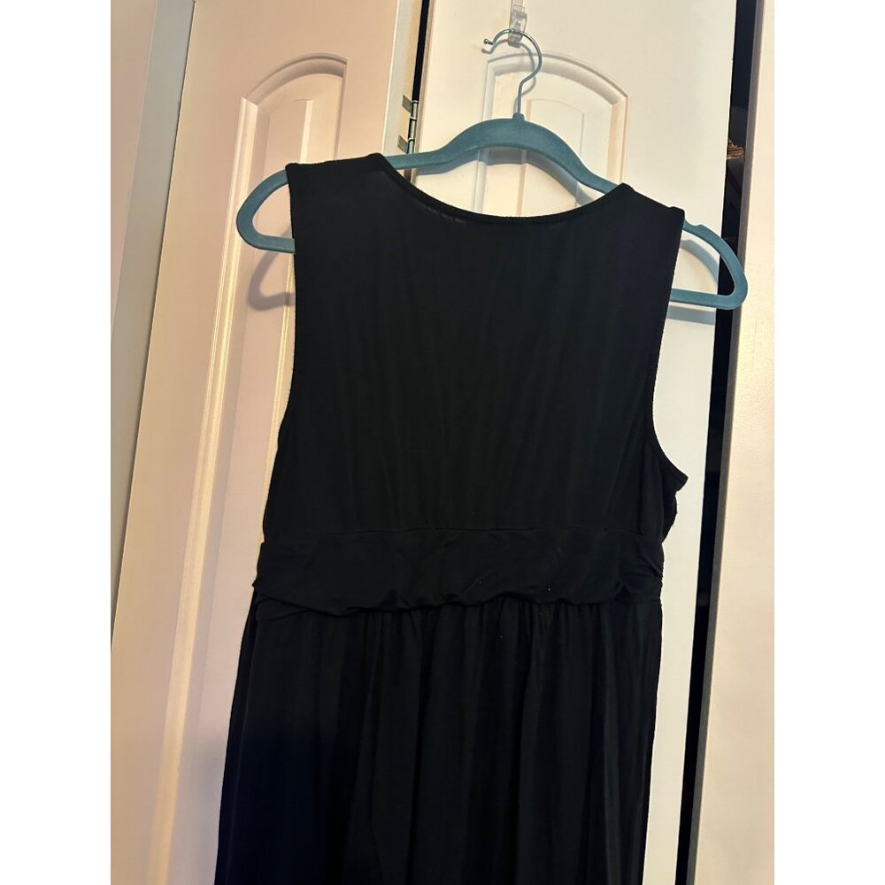 Soma Black‎ Sleeveless Wrap Dress Large Rayon/Spandex Blend Knee-Length Design - Picture 8 of 8